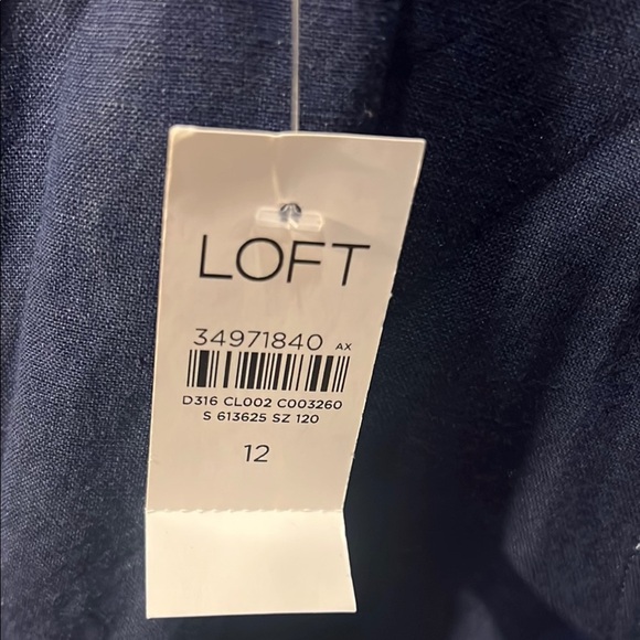 NWT LOFT Blue Linen Blend Sheath Dress size 12 - Picture 3 of 11